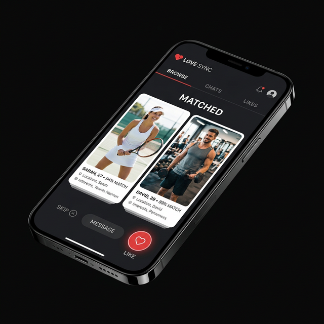 Preview of Deuce app showing a potential match with sports interests