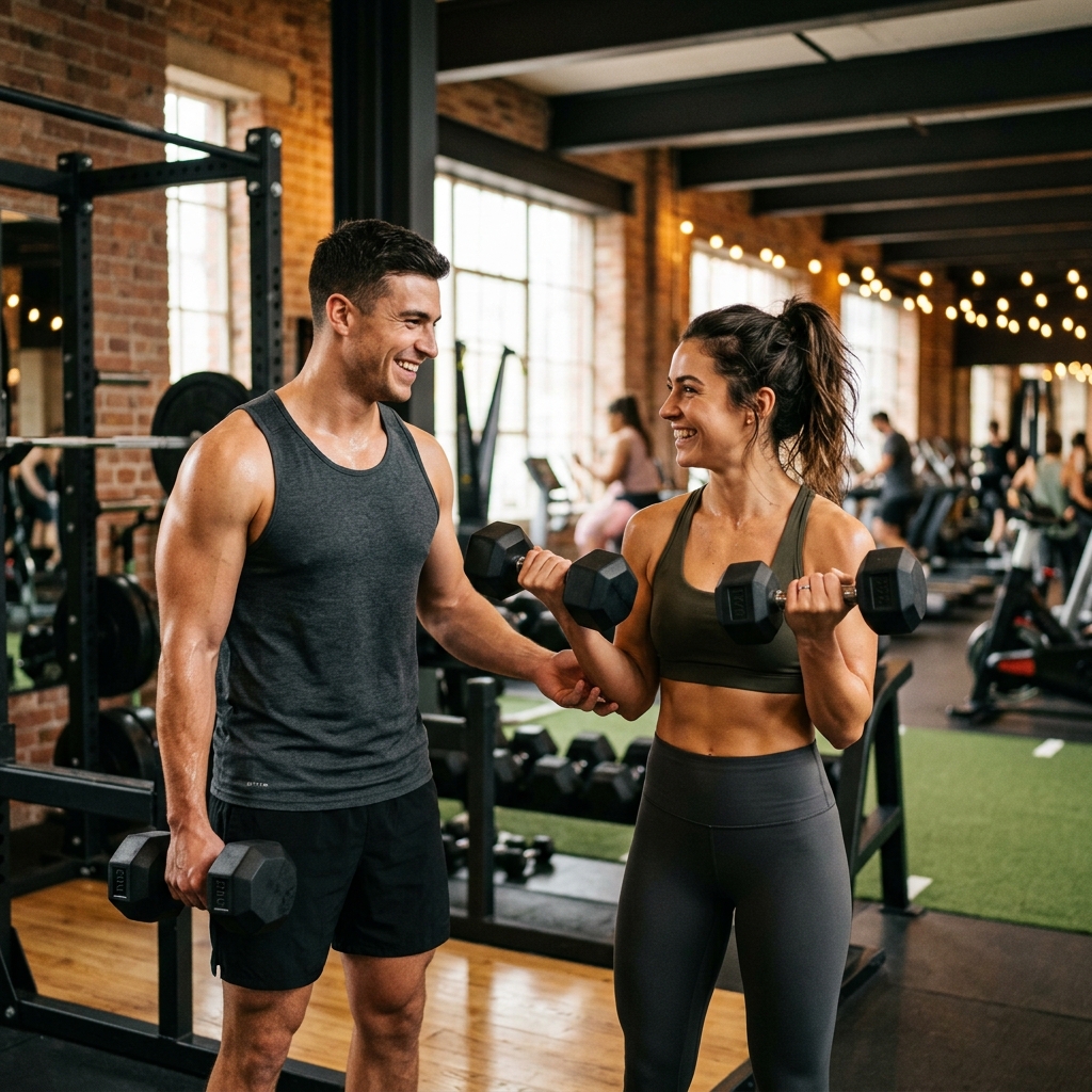 Fitness Dating App - People working out together
